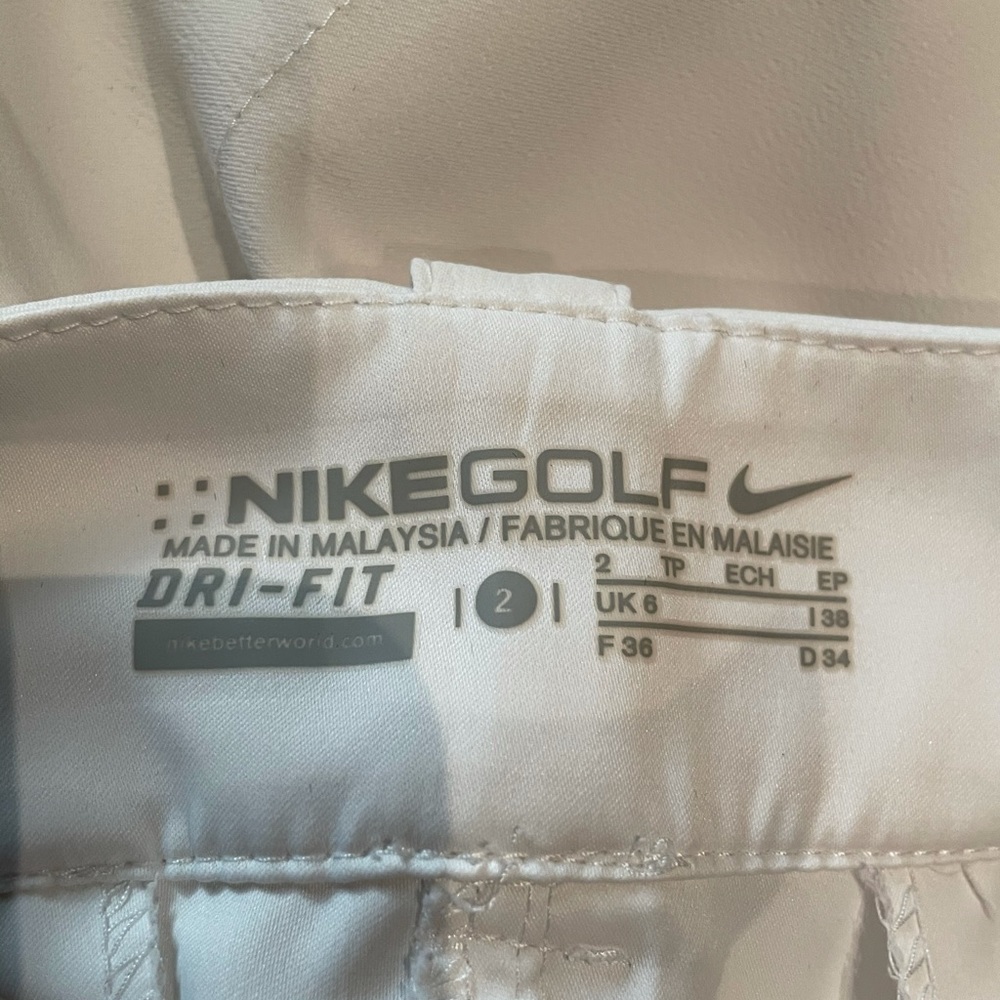 White Nike golf shorts